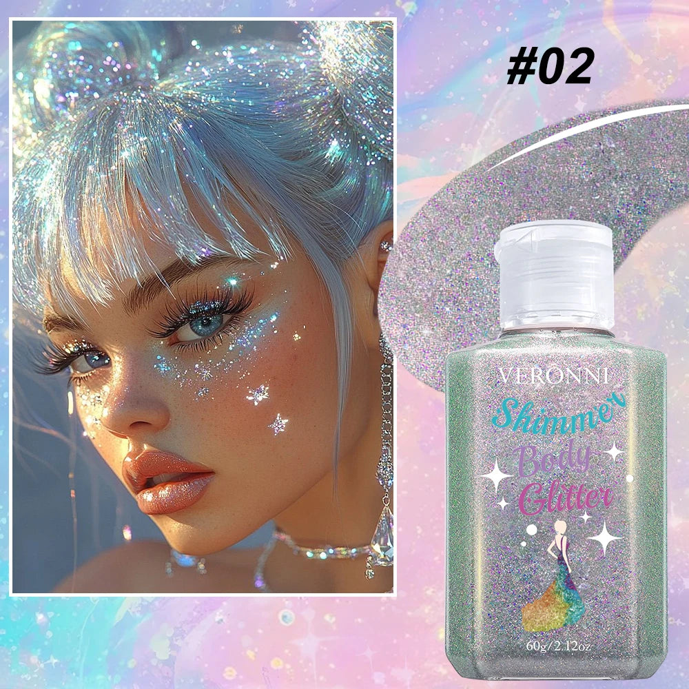 Waterproof Body Shimmer Glitter Gel for Face and Body - 17