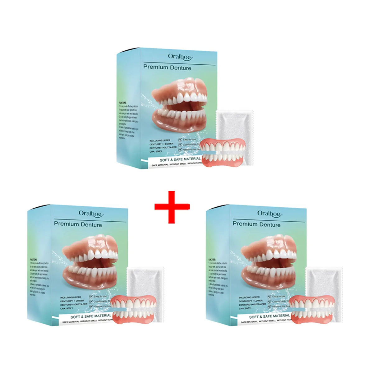 Temporary Silicone Cosmetic Denture Set for Smile Improvement