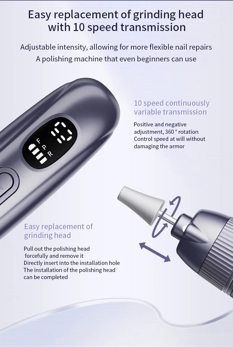 Electric Cordless Nail Drill and Manicure Kit - 16