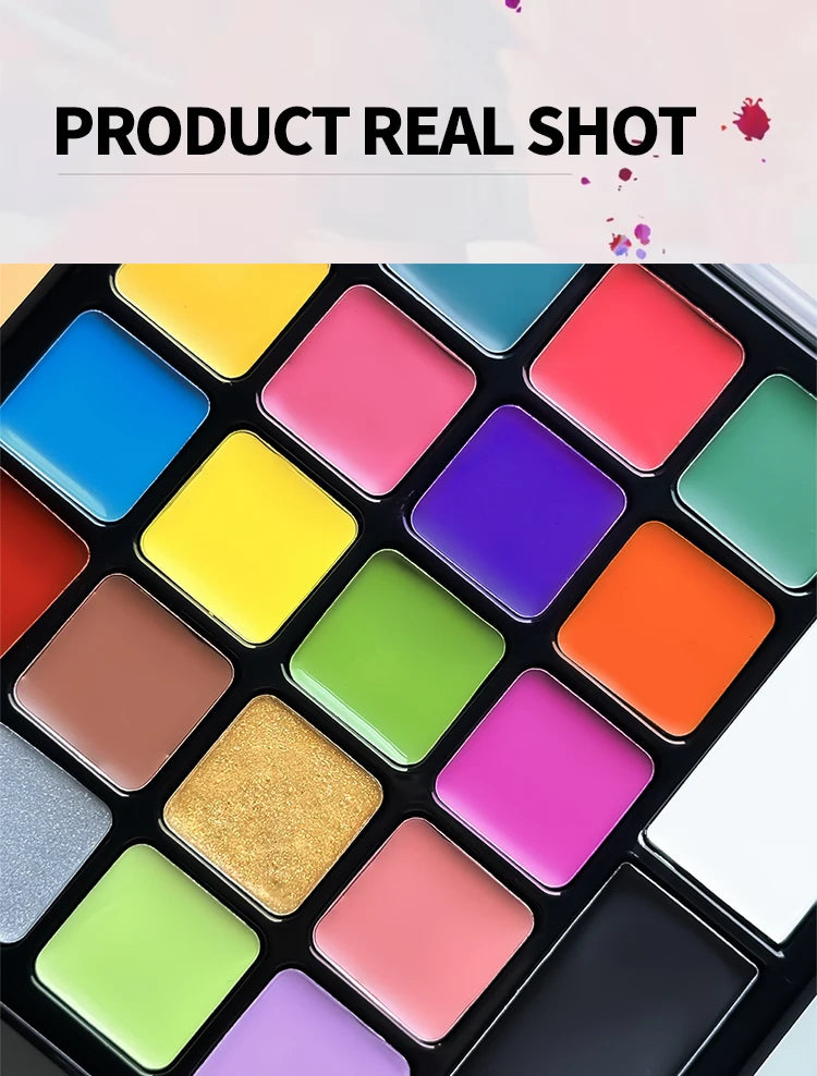 22-Color Professional Face and Body Paint Palette for Costumes - 11