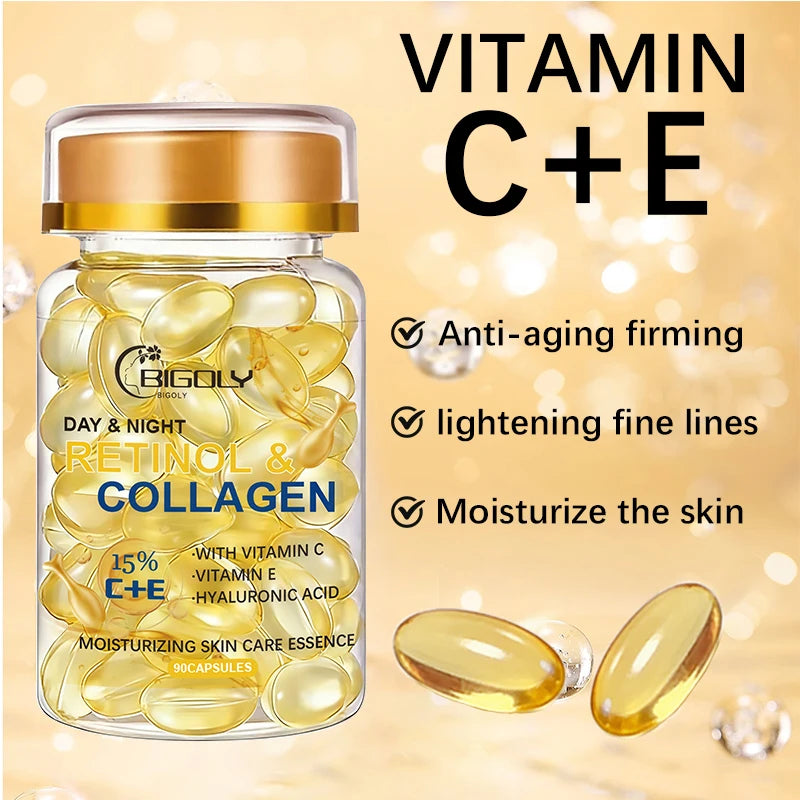 Retinol and Collagen Moisturizing Face Serum Capsules