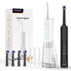 Portable Electric Oral Irrigator and Sonic Toothbrush Combo