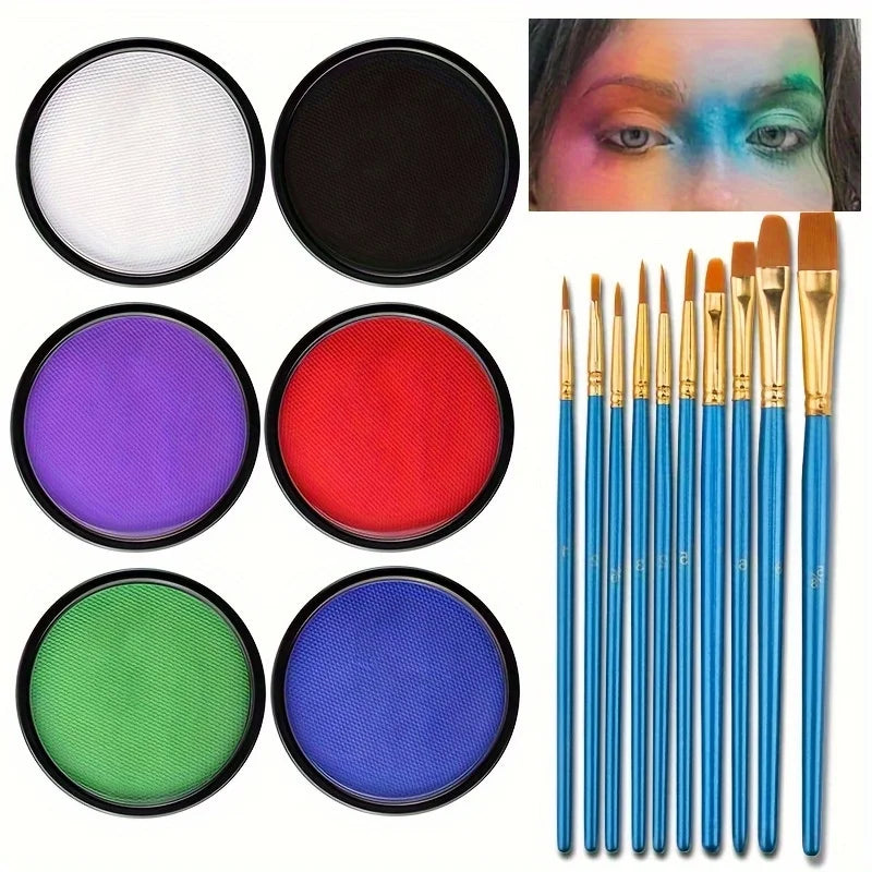 Professional Water-Soluble Face and Body Paint for Halloween Makeup - 6
