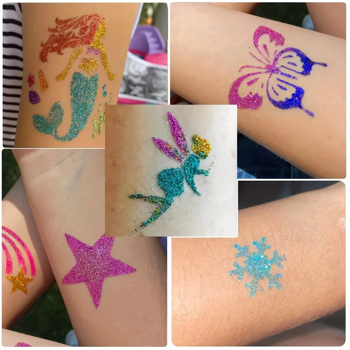 DIY Glitter Temporary Tattoo and Body Art Kit - 6