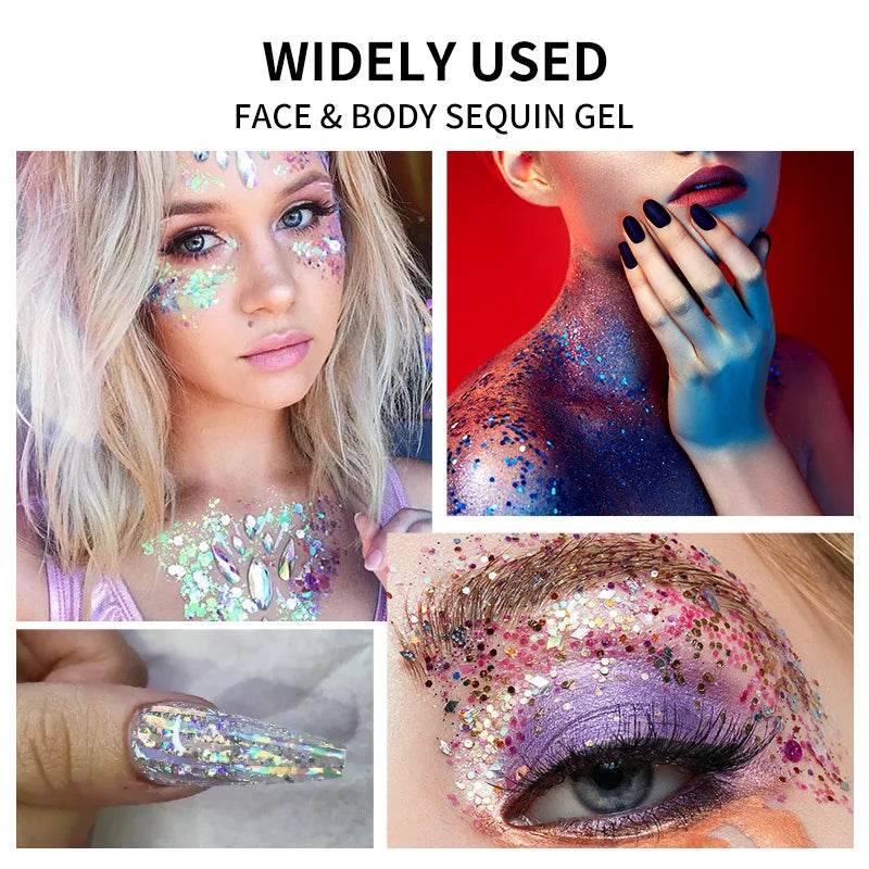 Waterproof Face and Body Glitter Sequin Gel - 3