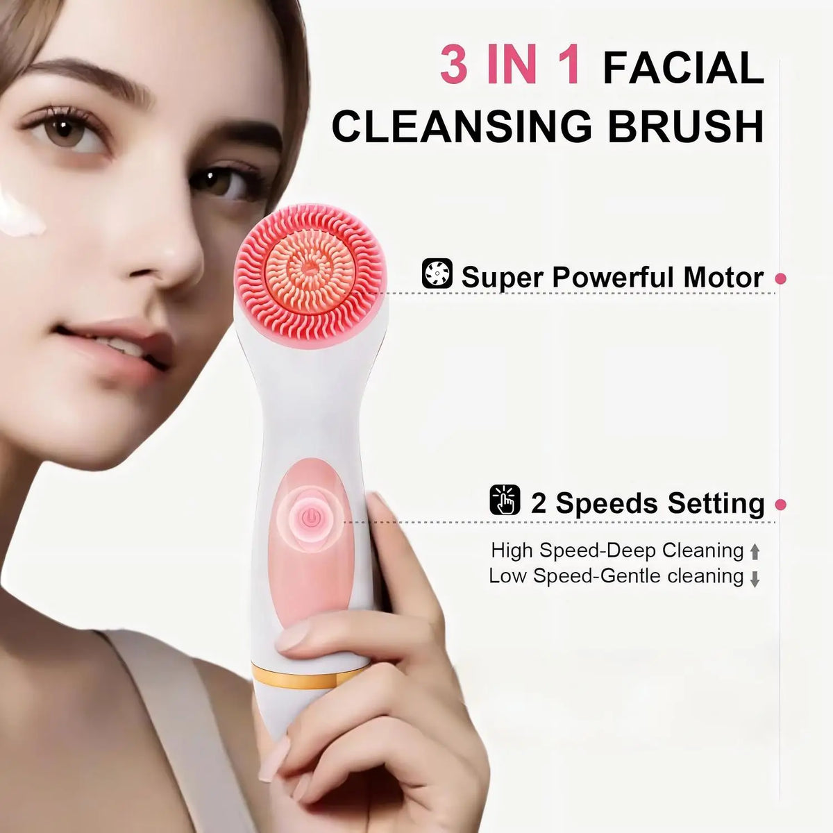 3-in-1 Electric Rotating Facial Cleansing Brush