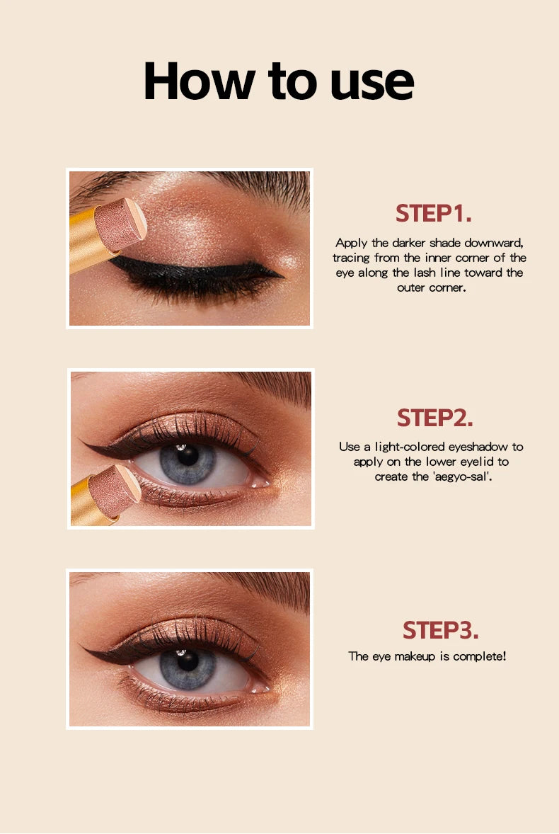 Three-Tone Gradient Eyeshadow Stick for Beginners - 19