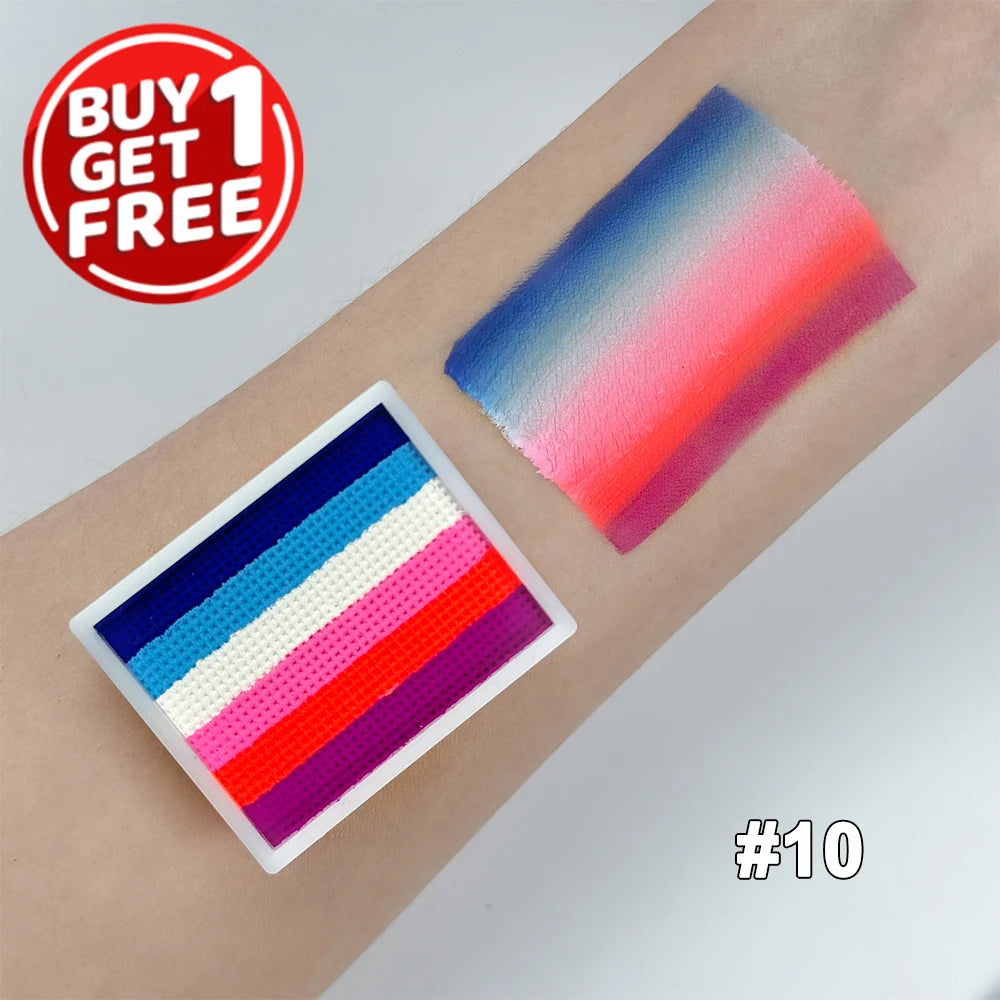 UV Glow-in-the-Dark Rainbow Face and Body Paint Set
