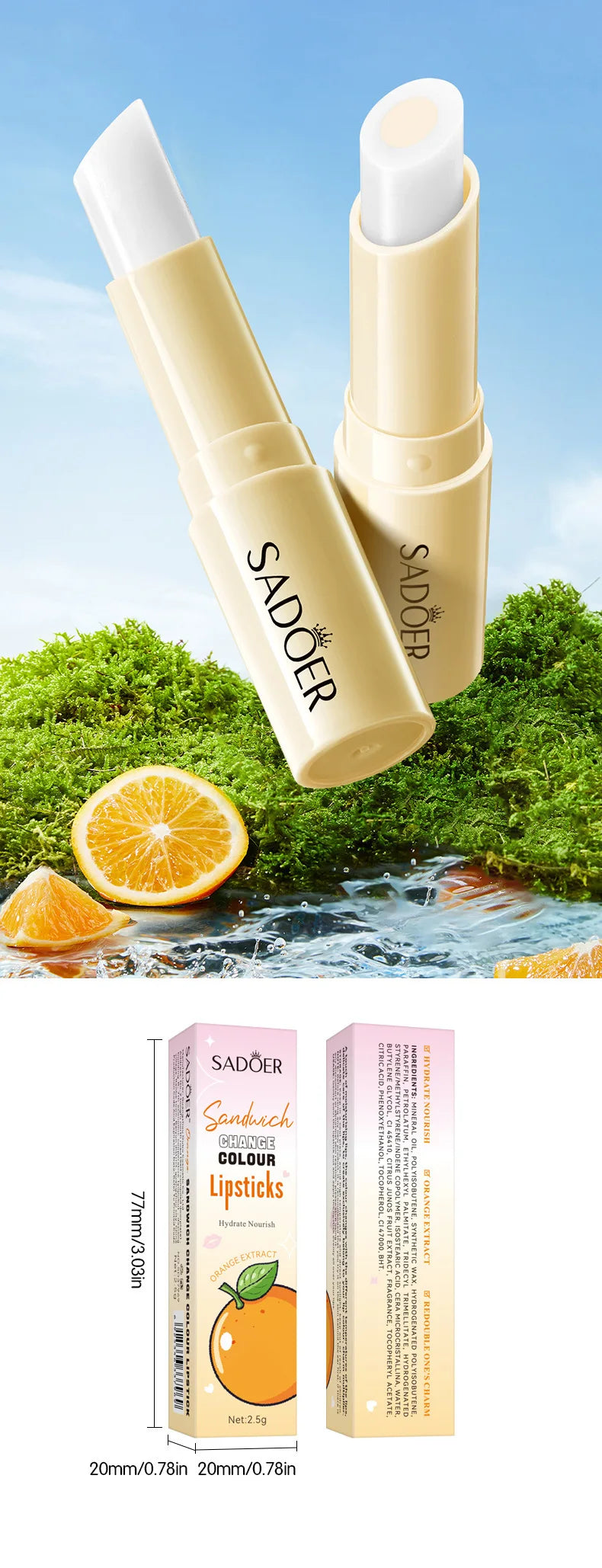 Color-Changing Fruit Moisturizing Lip Balm - 35