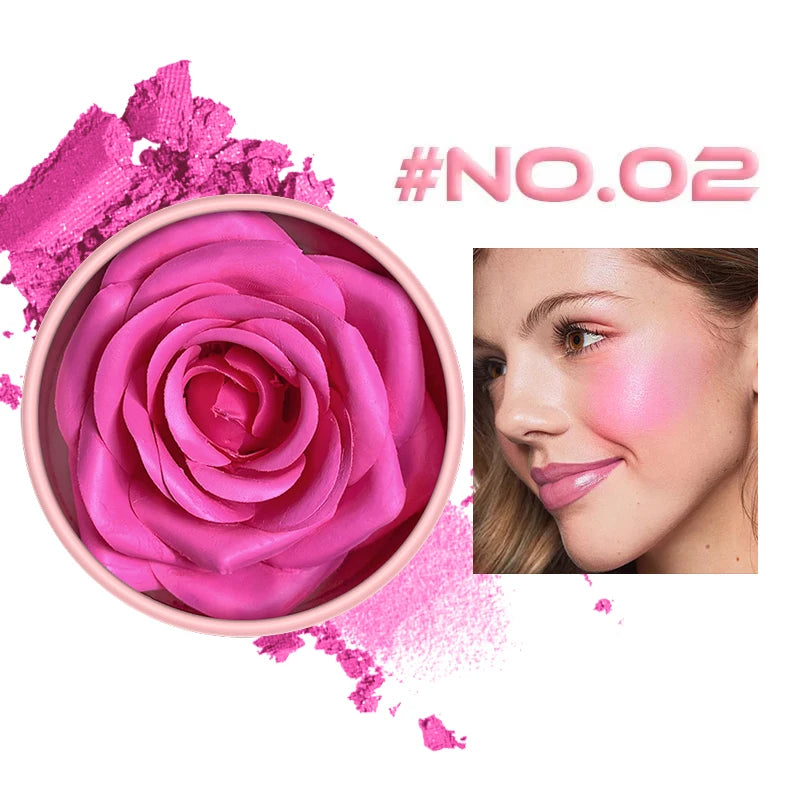 3D Rose Petal Blush Highlighter for Radiant Natural Complexion