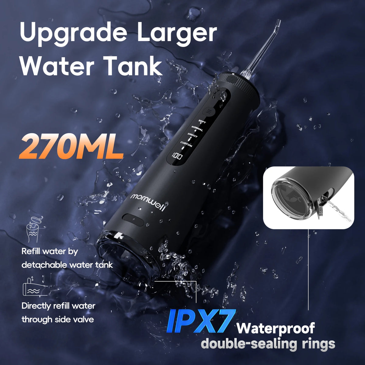 Portable Cordless Water Flosser for Deep Teeth Cleaning