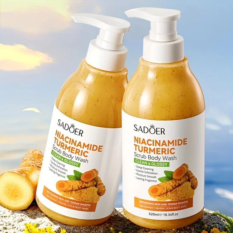 Brightening Niacinamide and Turmeric Exfoliating Body Scrub Wash