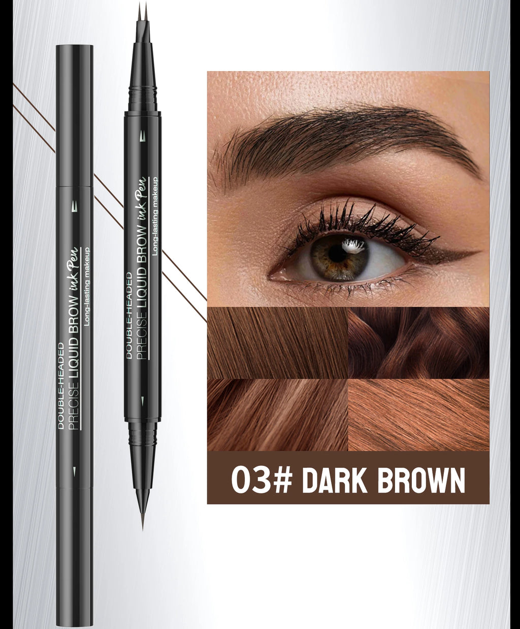 Double-Ended Waterproof Liquid Eyebrow Pen