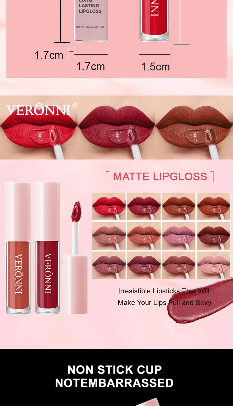 Long-Lasting Waterproof Matte Liquid Lipstick - 12