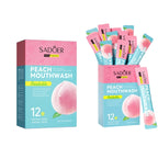 Portable Peach Flavored Mouthwash Sachets for Fresh Breath