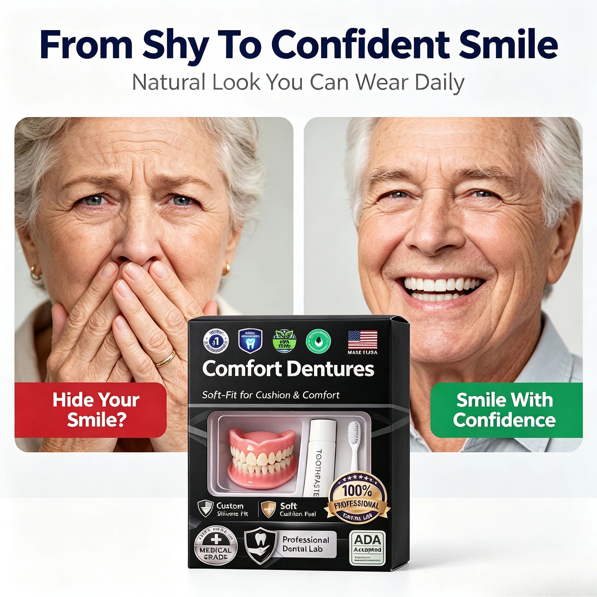 Instant Smile Comfort Silicone Denture Set - 4