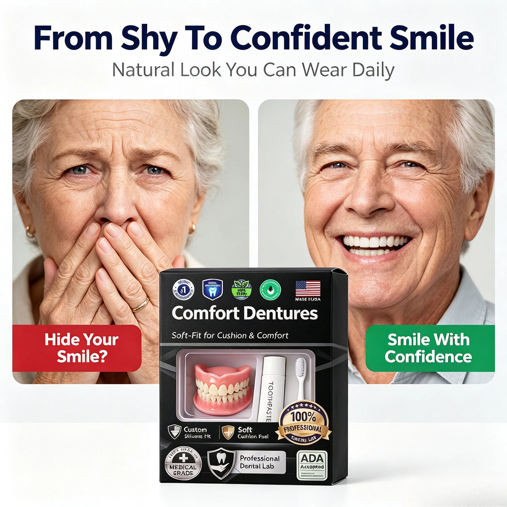 Instant Comfort Moldable Denture Set for Natural Smile