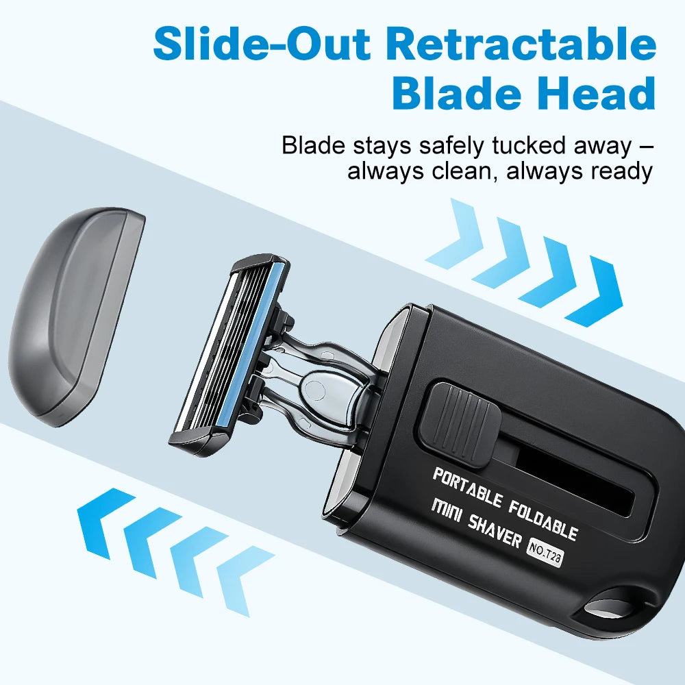 Portable Retractable 6-Layer Manual Razor for Travel