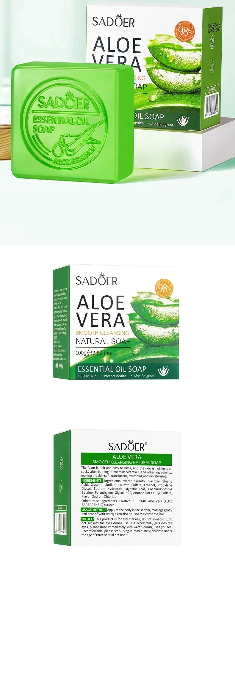 Aloe Vera Moisturizing Facial Cleansing Soap