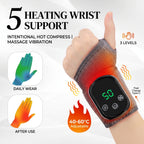 Heated Vibrating Wrist Support Wrap for Pain Relief
