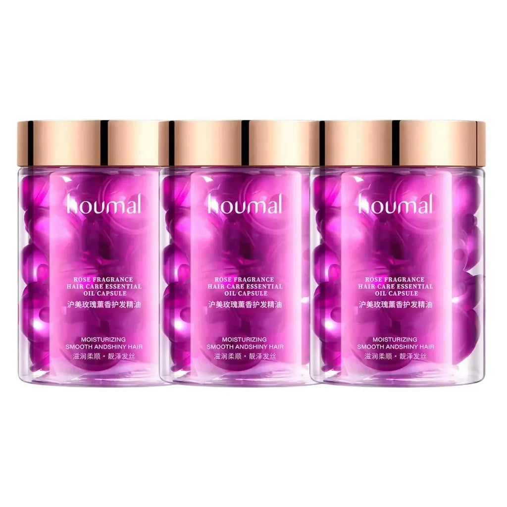 Rose Essential Oil Hair Repair Capsules for Dry Frizzy Hair