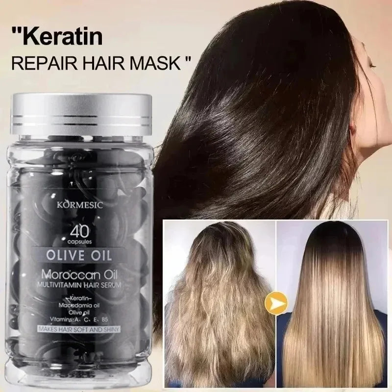 Multivitamin Hair Repair Serum Capsules for Soft and Shiny Hair