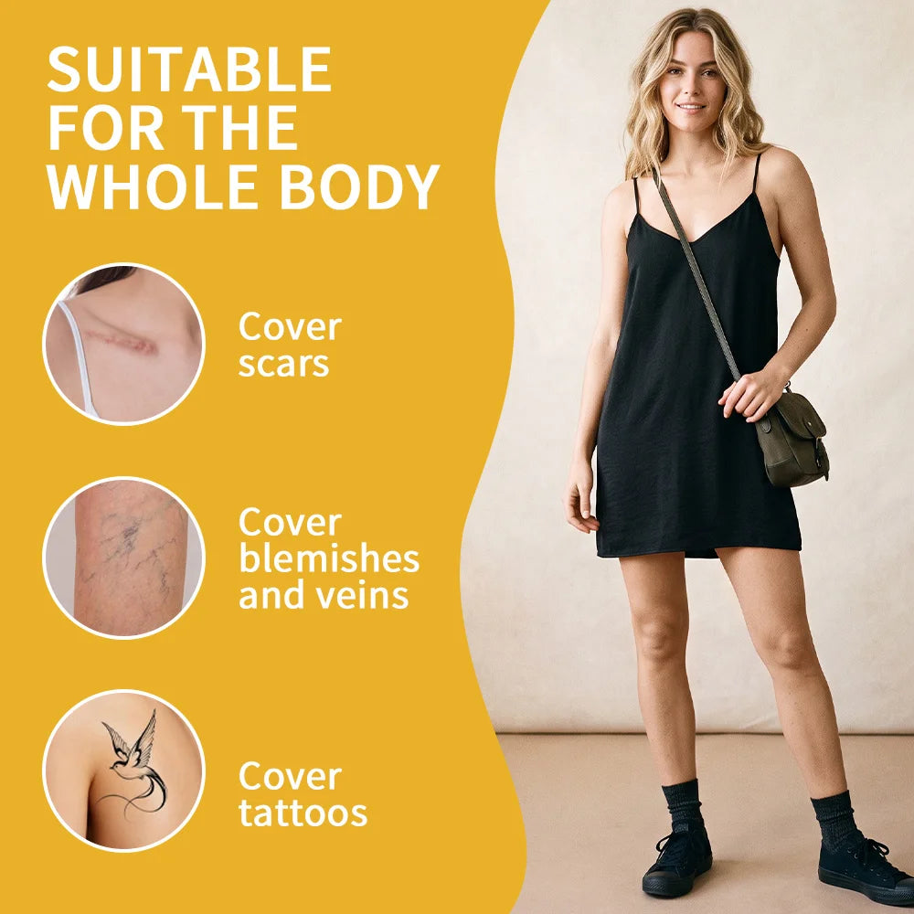 Waterproof Full-Coverage Body Concealer for Scars and Tattoos
