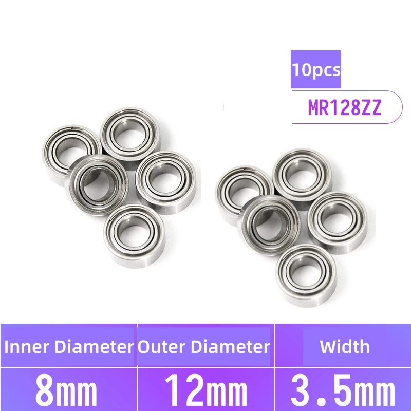 10pc Precision Miniature Deep Groove Ball Bearings 8x12x3.5mm