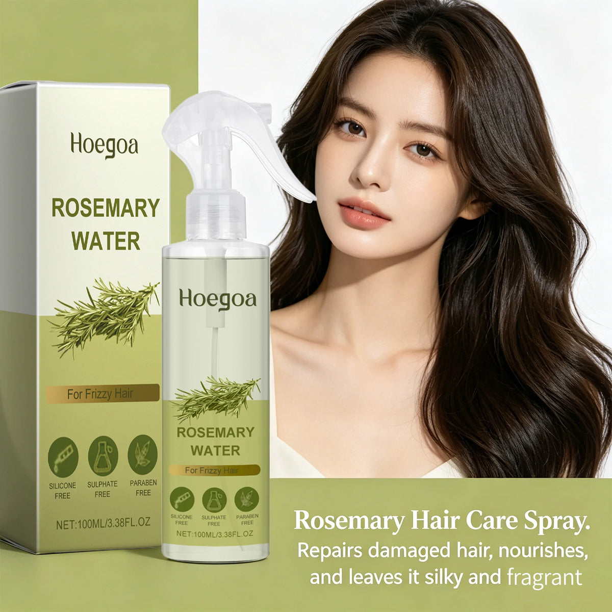 Rosemary Strengthening Hair Care Spray for Frizz Control