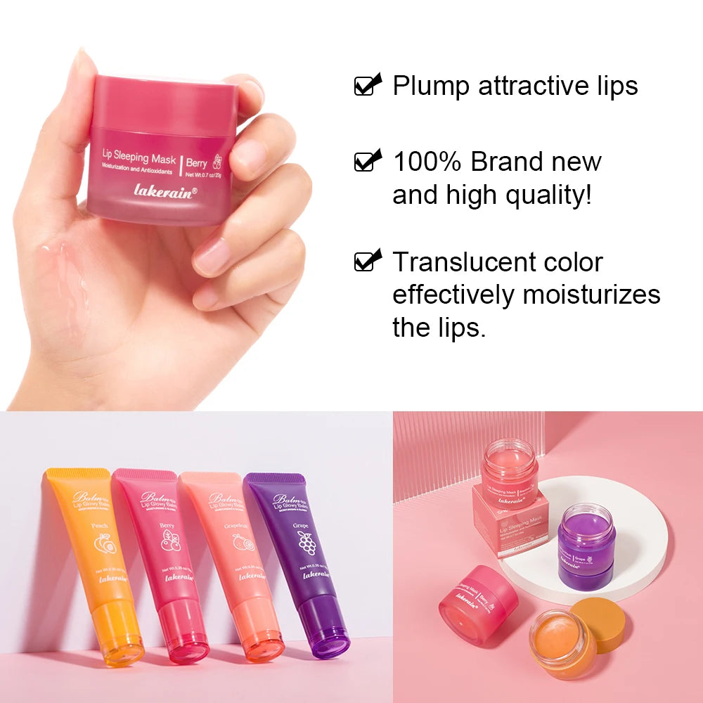 Moisturizing Lip Balm and Overnight Recovery Mask Set