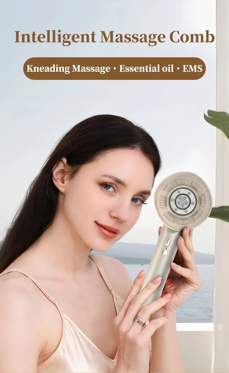 Electric Scalp Massager and Hair Growth Serum Applicator Comb