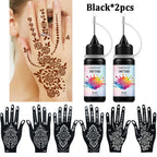 Temporary Tattoo Ink Kit with Stencils for DIY Body Art