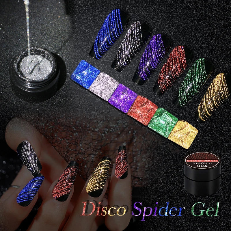 Reflective Spider Gel for Nail Art Design - 8
