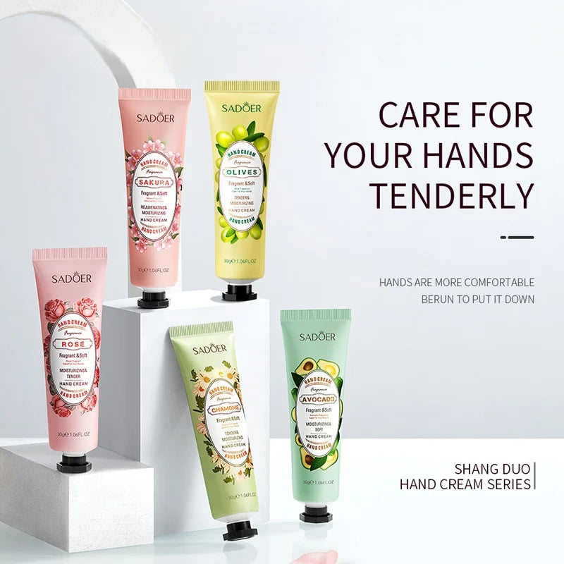 Fruit-Scented Hydrating Hand Cream Set for Dry Skin