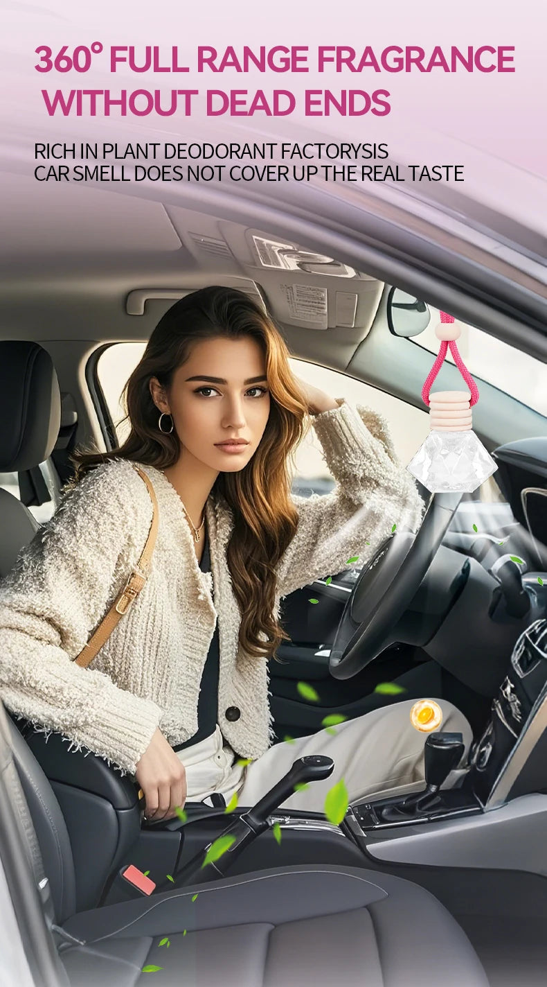 Pink Hanging Car Air Freshener Perfume Bottle