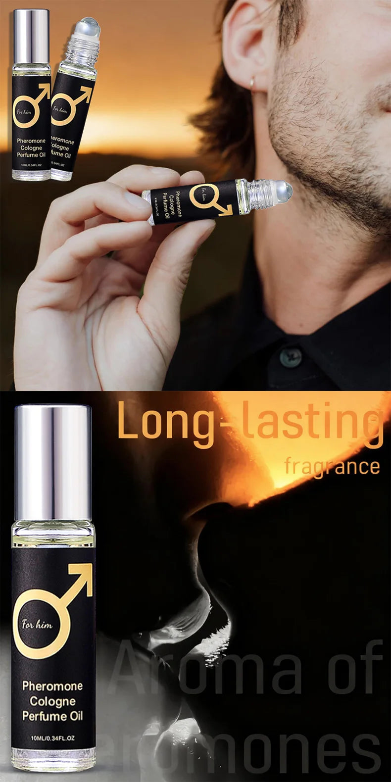 Long-Lasting Men's Pheromone Roll-On Cologne