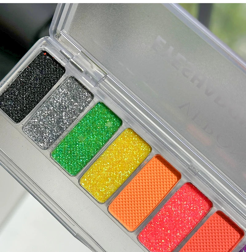 10-Color Neon UV Glow-in-the-Dark Face and Eye Makeup Palette