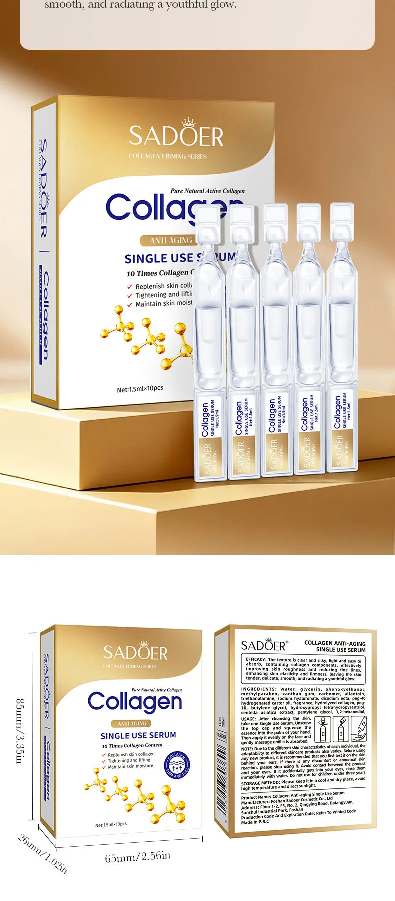 Collagen Anti-Aging Face Serum Single-Use Vials