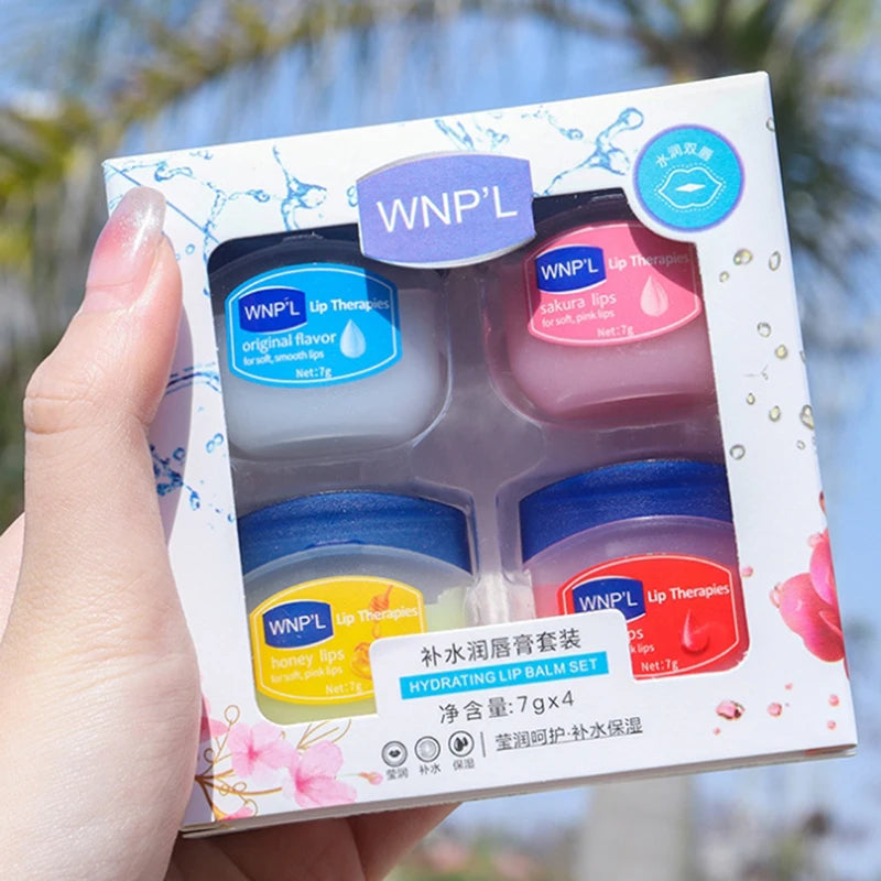 4-Pack Hydrating Fruit Lip Balm Set for Soft Smooth Lips