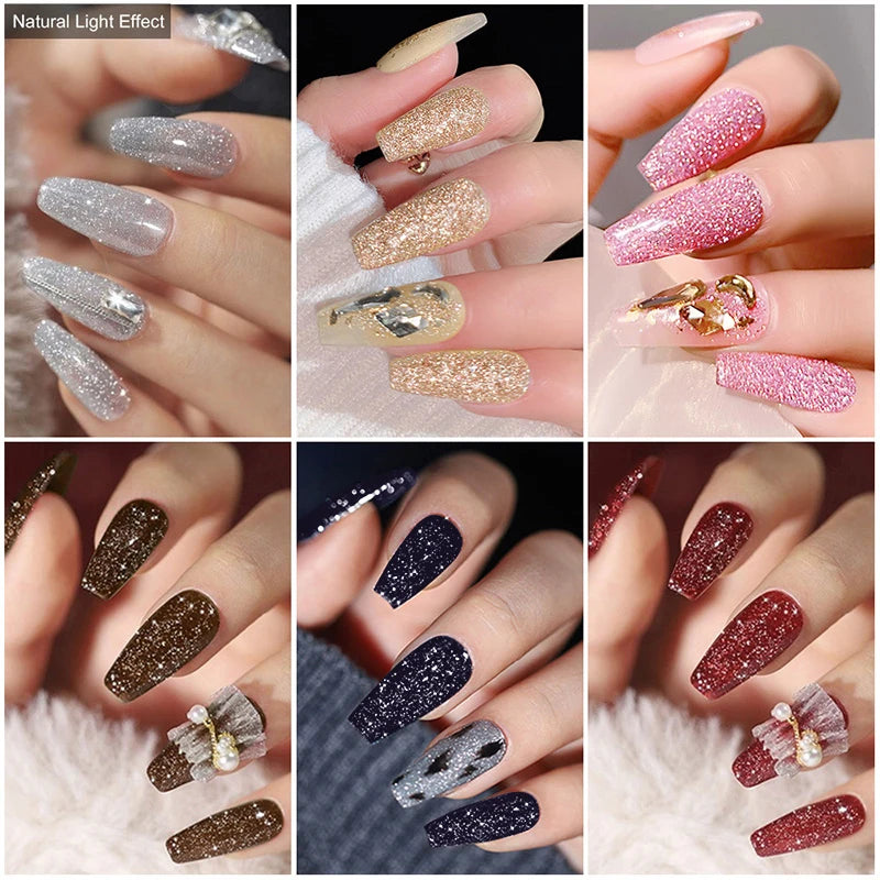 Reflective Glitter UV Gel Nail Polish for Manicure