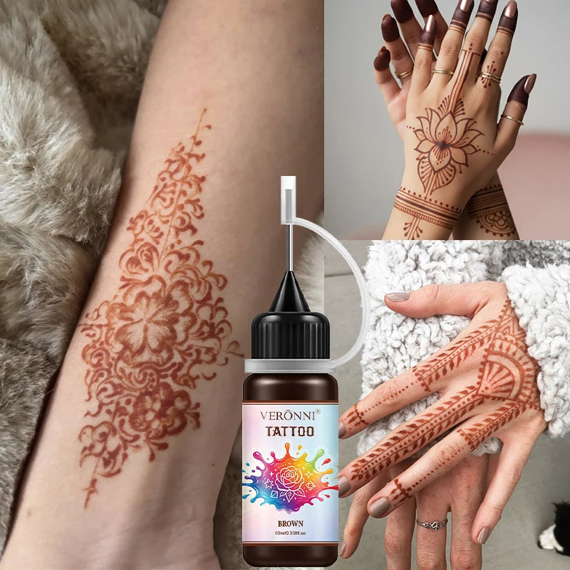 Temporary Tattoo Ink Kit with Stencils for DIY Body Art - 17
