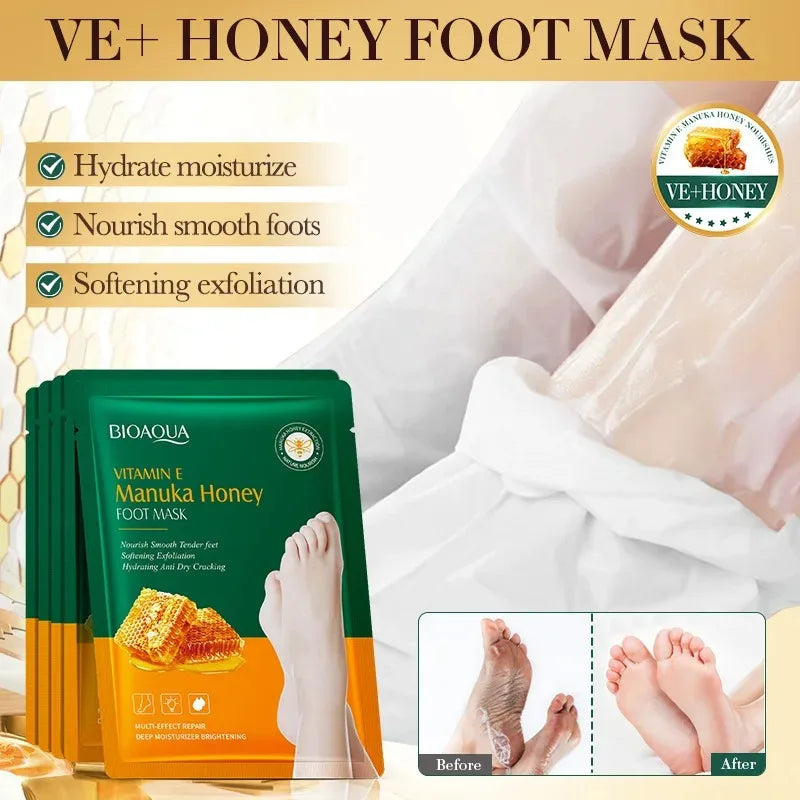 Vitamin E & Manuka Honey Moisturizing Foot Mask
