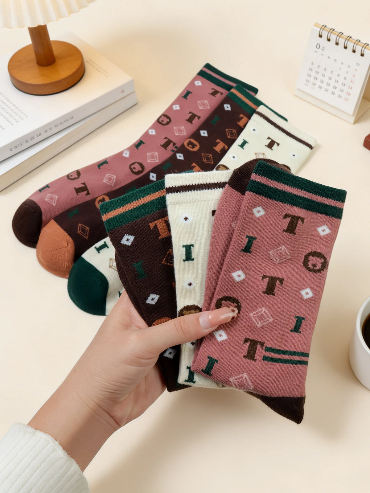 Trendy Teddy Bear Crew Socks for Men