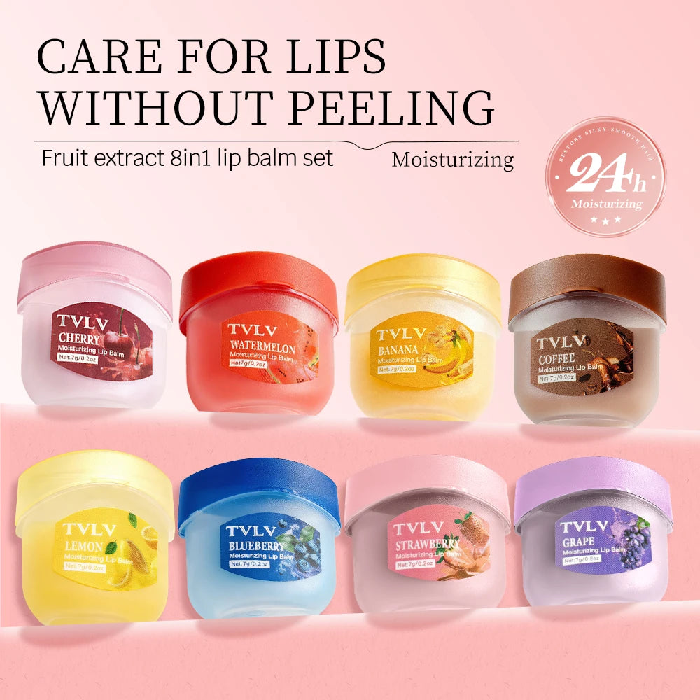 Hydrating Fruit Extract Lip Balm Set for Soft Smooth Lips