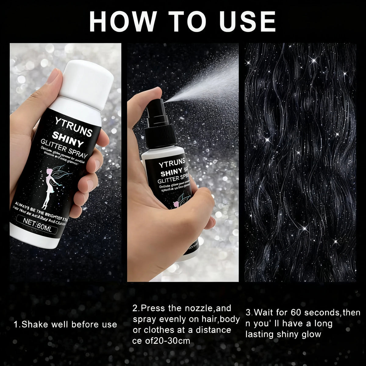 Shimmering Glitter Spray for Hair and Body