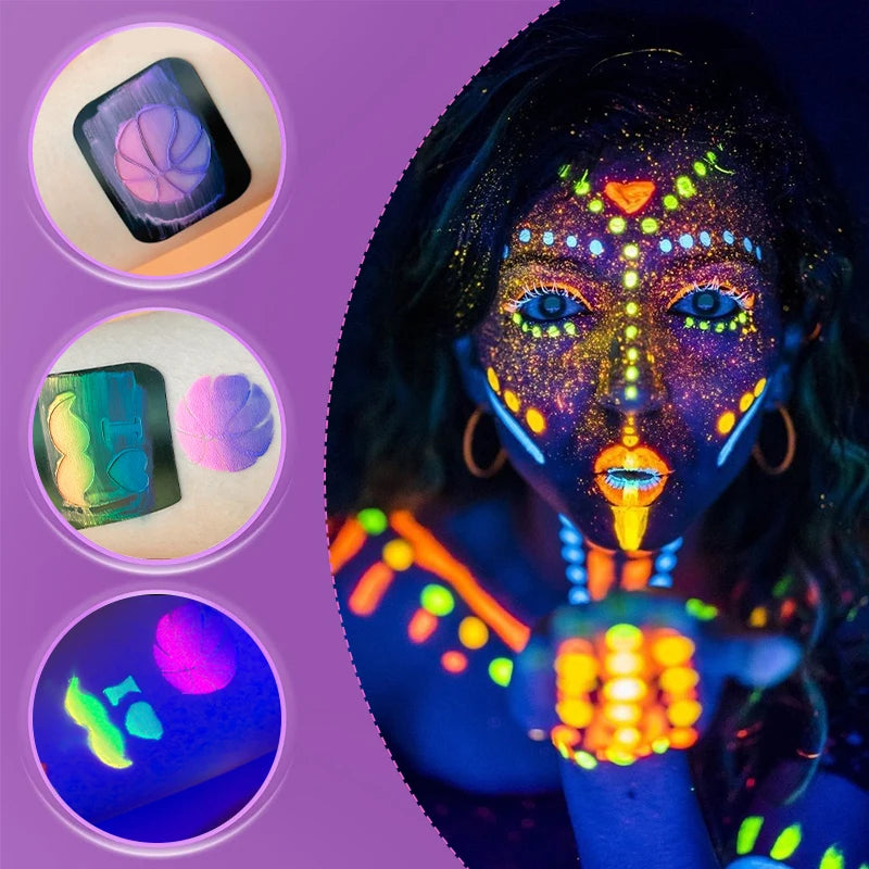Fluorescent UV Glow Face and Body Paint Set