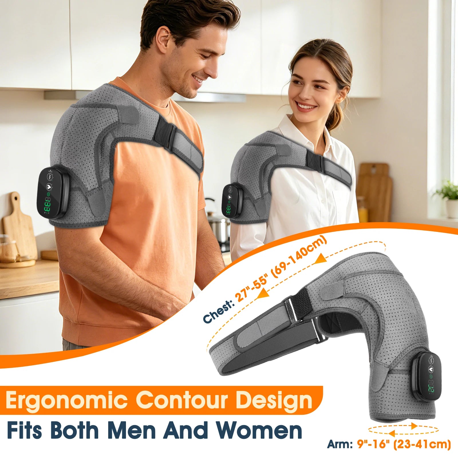 Cordless Heated Shoulder Massager with Vibration - 12