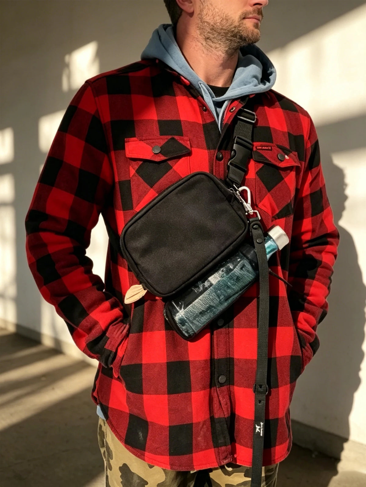 Hands-Free Dog Walking Crossbody Bag with Waste Dispenser
