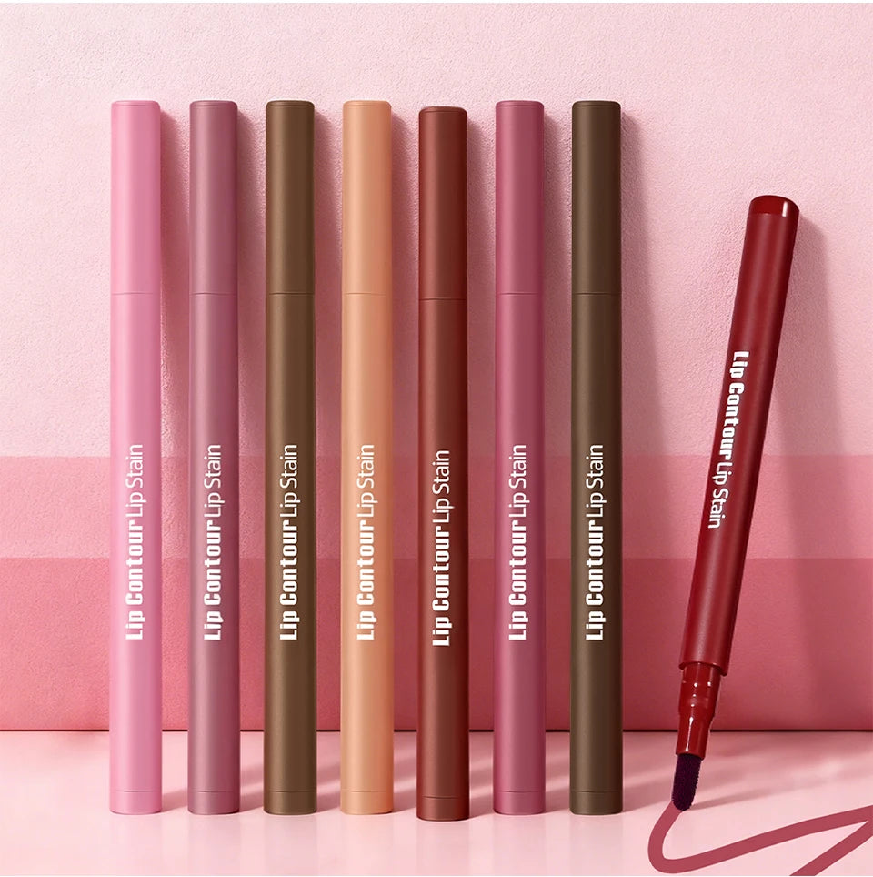 Dual-Sided Long-Lasting Lip Stain and Liner Pen