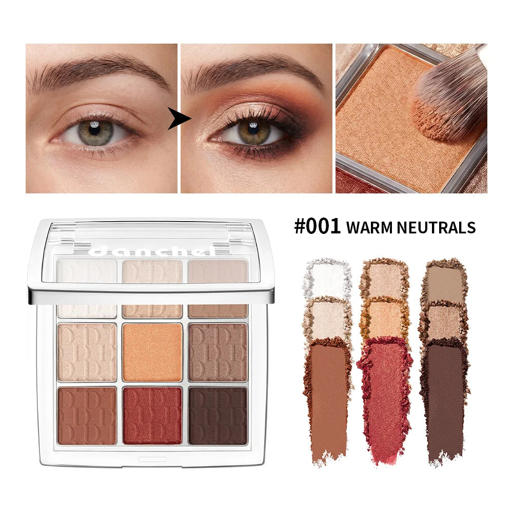 9-Color Professional Eyeshadow Palette for Daily and Party Looks - 1